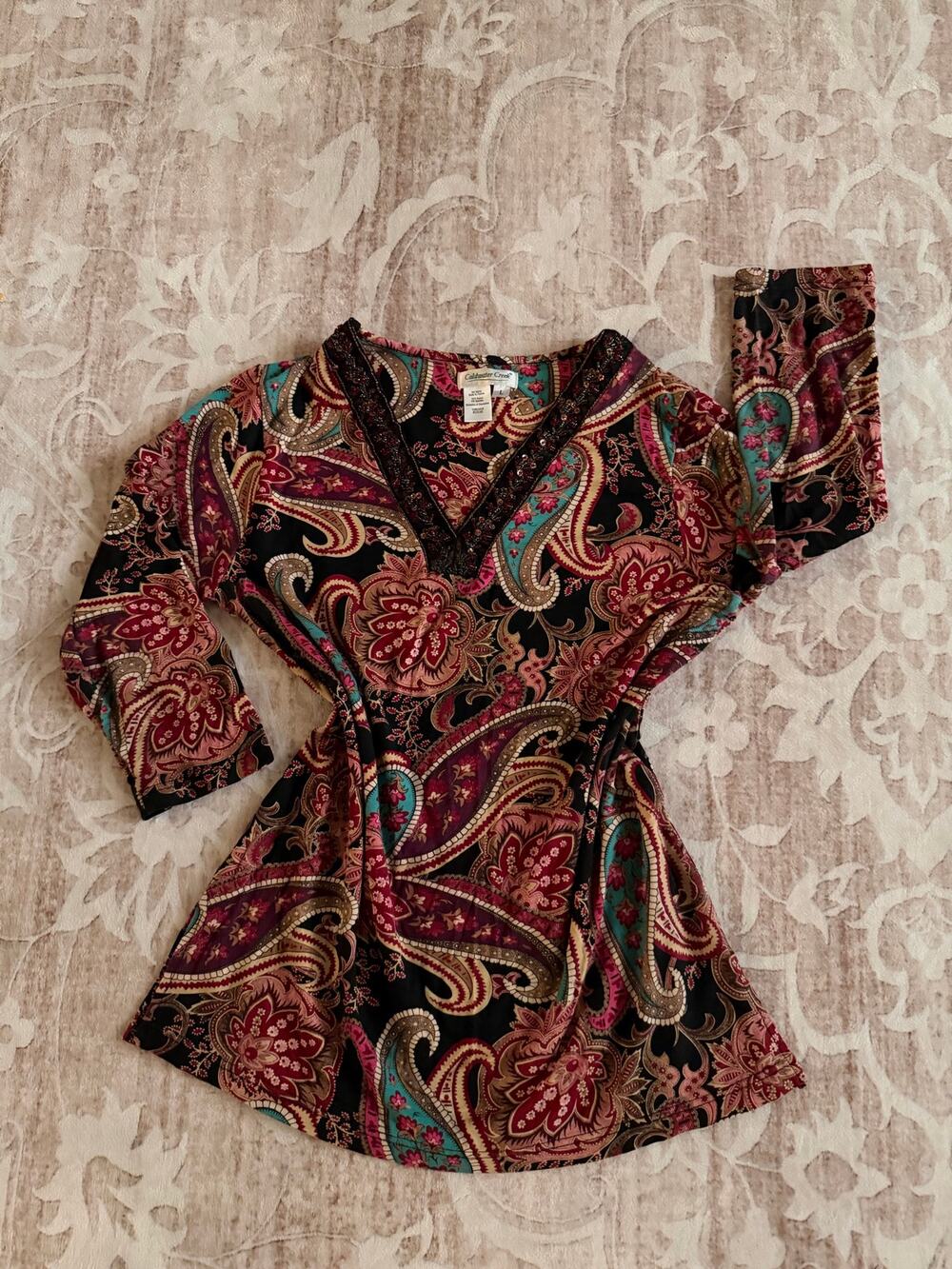 Vintage Y2k Coldwater Creek V-neck Long Sleeve Blouse